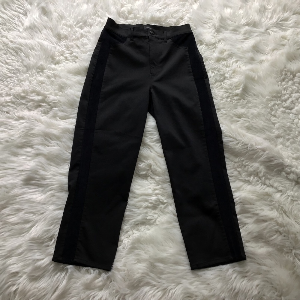 Express suede strip pants